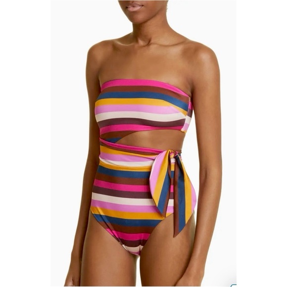 Zimmermann Striped Cutout Scarf Tie One Piece Swimsuit - Picture 15 of 15